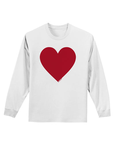 Big Red Heart Valentine's Day Adult Long Sleeve Shirt-Long Sleeve Shirt-TooLoud-White-Small-Davson Sales