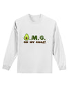 OMG - Oh My Guac - Guacamole Design Adult Long Sleeve Shirt by TooLoud-Long Sleeve Shirt-TooLoud-White-Small-Davson Sales