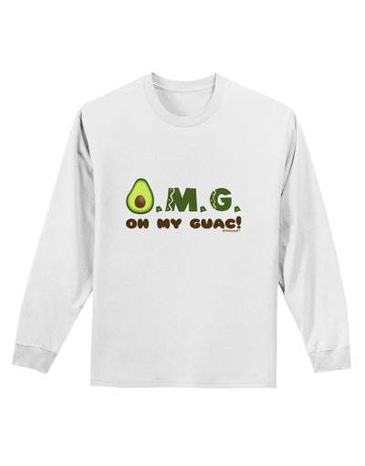 OMG - Oh My Guac - Guacamole Design Adult Long Sleeve Shirt by TooLoud-Long Sleeve Shirt-TooLoud-White-Small-Davson Sales