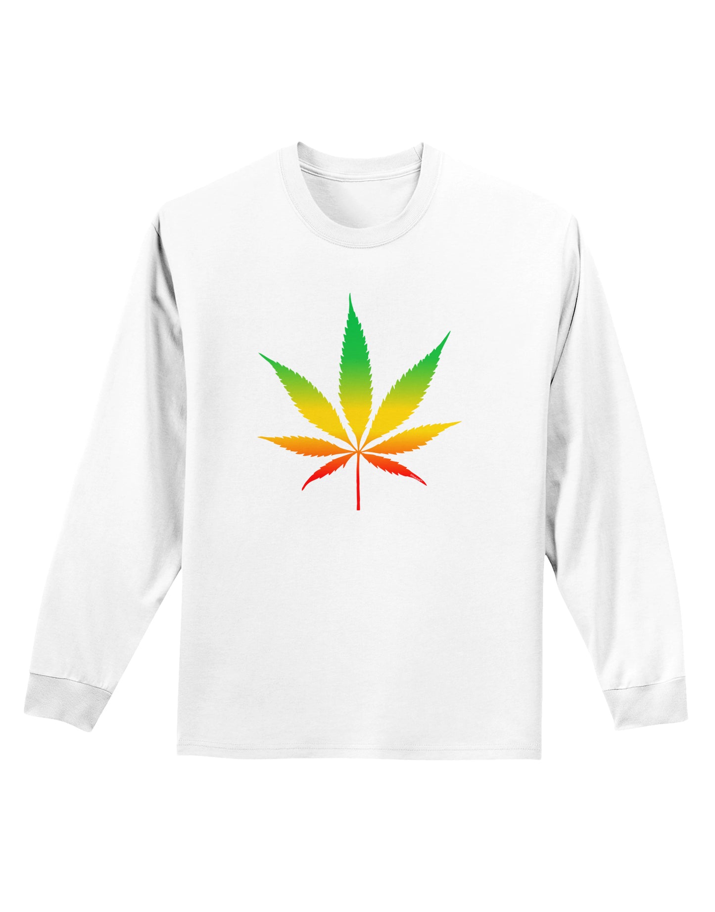 Marijuana Leaf Rastafarian Colors Adult Long Sleeve Shirt-Long Sleeve Shirt-TooLoud-White-Small-Davson Sales