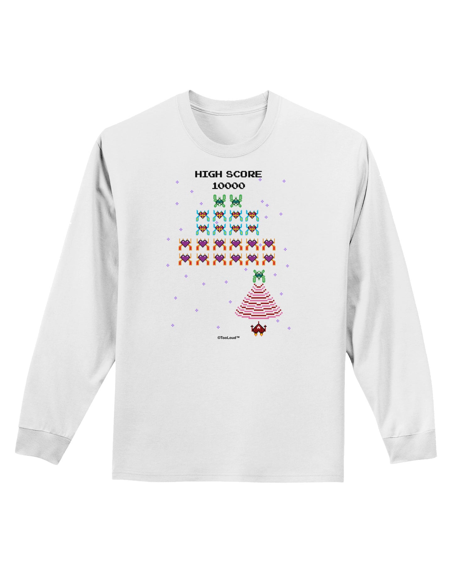 Retro Heart Fighter Adult Long Sleeve Shirt-Long Sleeve Shirt-TooLoud-White-Small-Davson Sales