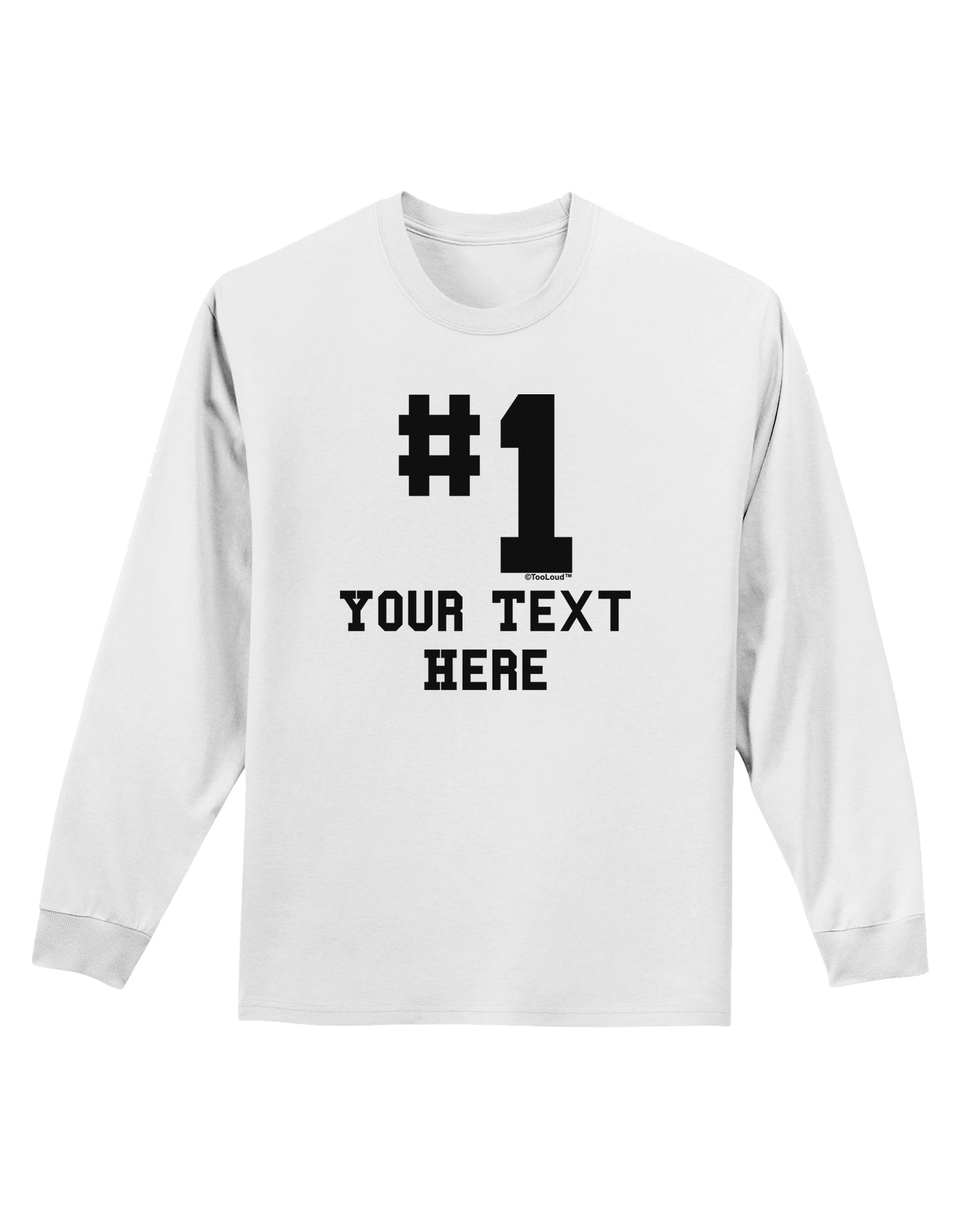 Personalized Number 1 Adult Long Sleeve Shirt by TooLoud-Long Sleeve Shirt-TooLoud-White-Small-Davson Sales
