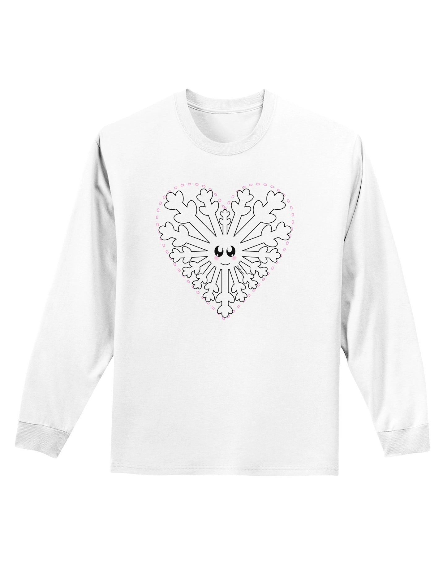 Heart Snowflake Christmas Adult Long Sleeve Shirt-Long Sleeve Shirt-TooLoud-White-Small-Davson Sales