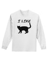 I Like Cat Silhouette Design Adult Long Sleeve Shirt by TooLoud-Long Sleeve Shirt-TooLoud-White-Small-Davson Sales