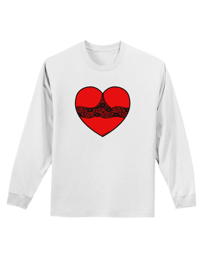 Black Lace Panty Heart Adult Long Sleeve Shirt-Long Sleeve Shirt-TooLoud-White-Small-Davson Sales