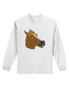 Silly Cartoon Horse Head Adult Long Sleeve Shirt-Long Sleeve Shirt-TooLoud-White-Small-Davson Sales