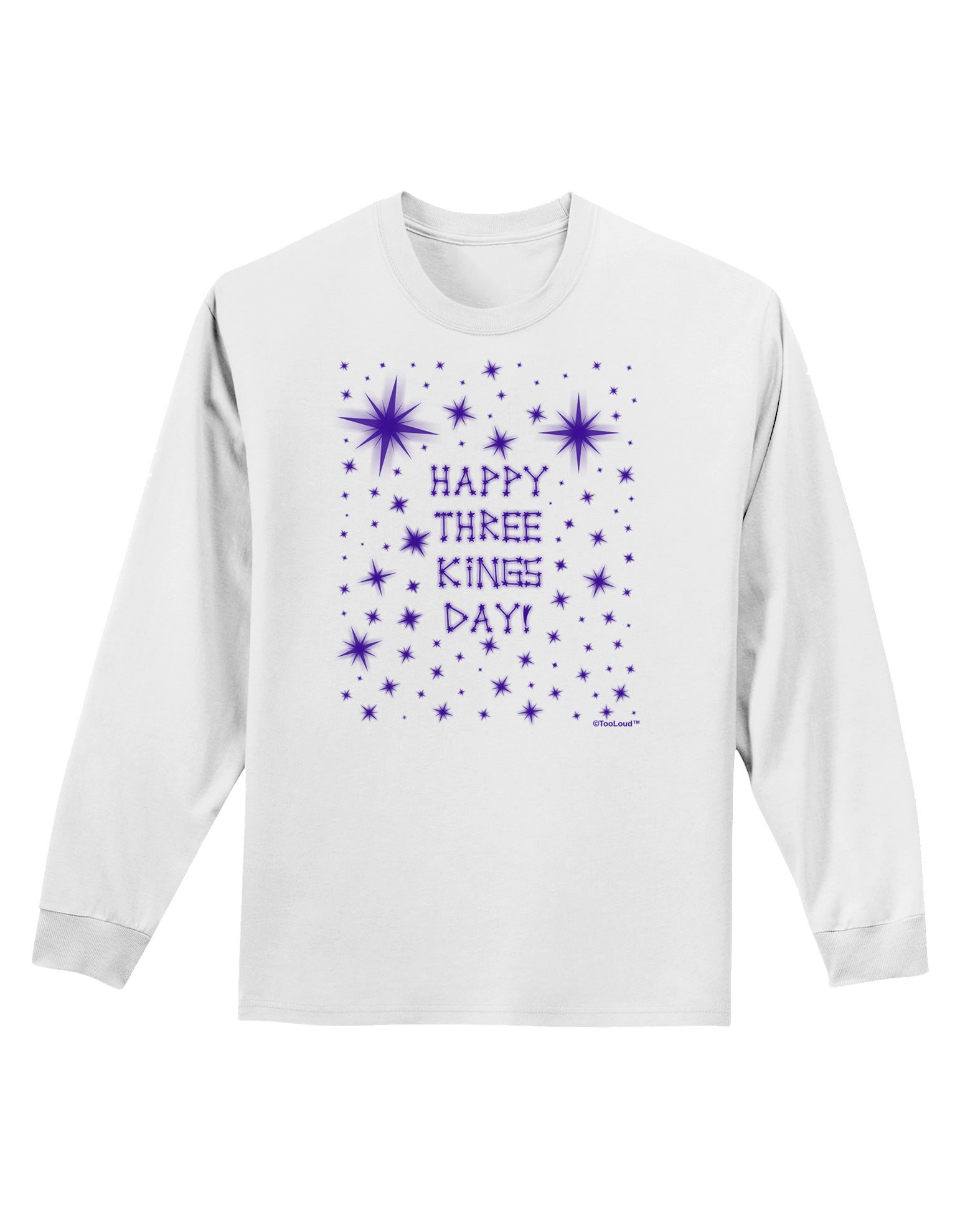 Happy Three Kings Day - Shining Stars Adult Long Sleeve Shirt by TooLoud-Long Sleeve Shirt-TooLoud-White-Small-Davson Sales