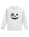 Monocle Jack-o-Lantern B-W Adult Long Sleeve Shirt-Long Sleeve Shirt-TooLoud-White-Small-Davson Sales