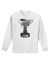 Number One Dad Trophy - Grayscale Adult Long Sleeve Shirt-Long Sleeve Shirt-TooLoud-White-Small-Davson Sales