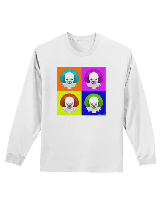 Clown Face Pop Art Adult Long Sleeve Shirt-Long Sleeve Shirt-TooLoud-White-Small-Davson Sales