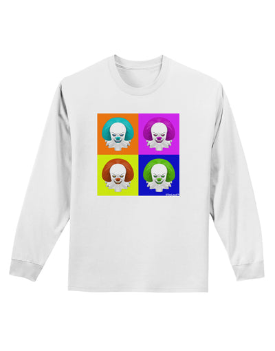Clown Face Pop Art Adult Long Sleeve Shirt-Long Sleeve Shirt-TooLoud-White-Small-Davson Sales