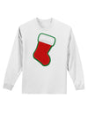 Cute Faux Applique Christmas Stocking Adult Long Sleeve Shirt-Long Sleeve Shirt-TooLoud-White-Small-Davson Sales