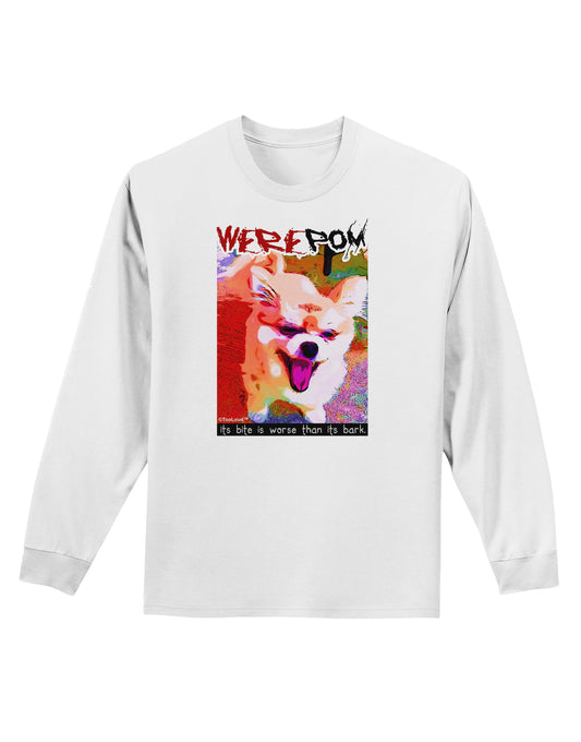 WerePom - Werewolf Pomeranian Adult Long Sleeve Shirt by TooLoud-Long Sleeve Shirt-TooLoud-White-Small-Davson Sales