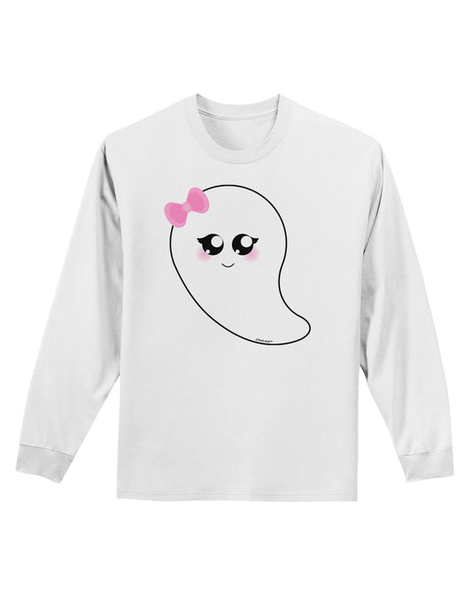 Cute Girl Ghost Halloween Adult Long Sleeve Shirt-Long Sleeve Shirt-TooLoud-White-Small-Davson Sales