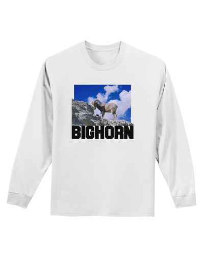 Bighorn Ram Text Adult Long Sleeve Shirt-Long Sleeve Shirt-TooLoud-White-Small-Davson Sales