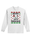 Meowy Christmas Cat Knit Look Adult Long Sleeve Shirt by-Long Sleeve Shirt-TooLoud-White-Small-Davson Sales