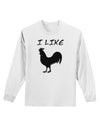 I Like Rooster Silhouette - Funny Adult Long Sleeve Shirt by TooLoud-Long Sleeve Shirt-TooLoud-White-Small-Davson Sales