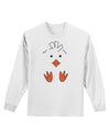 Cute Easter Chick Face Adult Long Sleeve Shirt White 4XL Tooloud