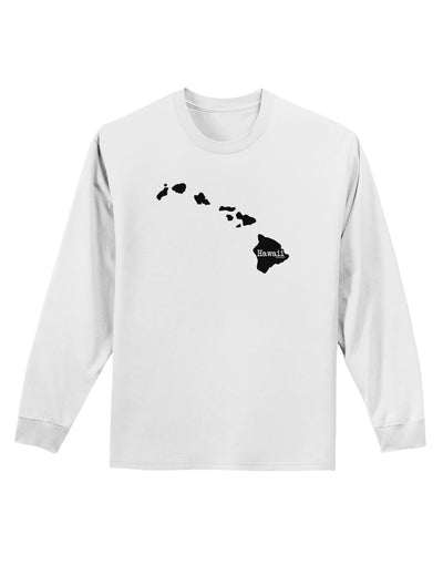 Hawaii - United States Shape Adult Long Sleeve Shirt by TooLoud-Long Sleeve Shirt-TooLoud-White-Small-Davson Sales