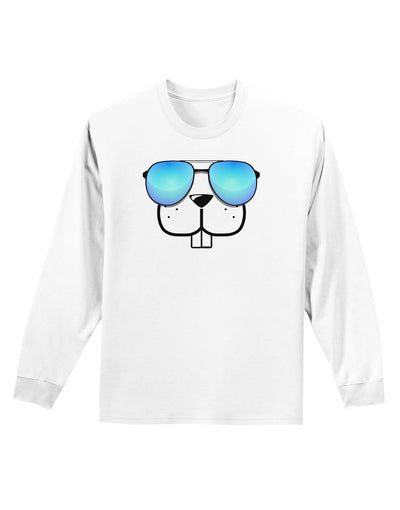 Kyu-T Face - Buckley Cool Sunglasses Adult Long Sleeve Shirt-Long Sleeve Shirt-TooLoud-White-Small-Davson Sales