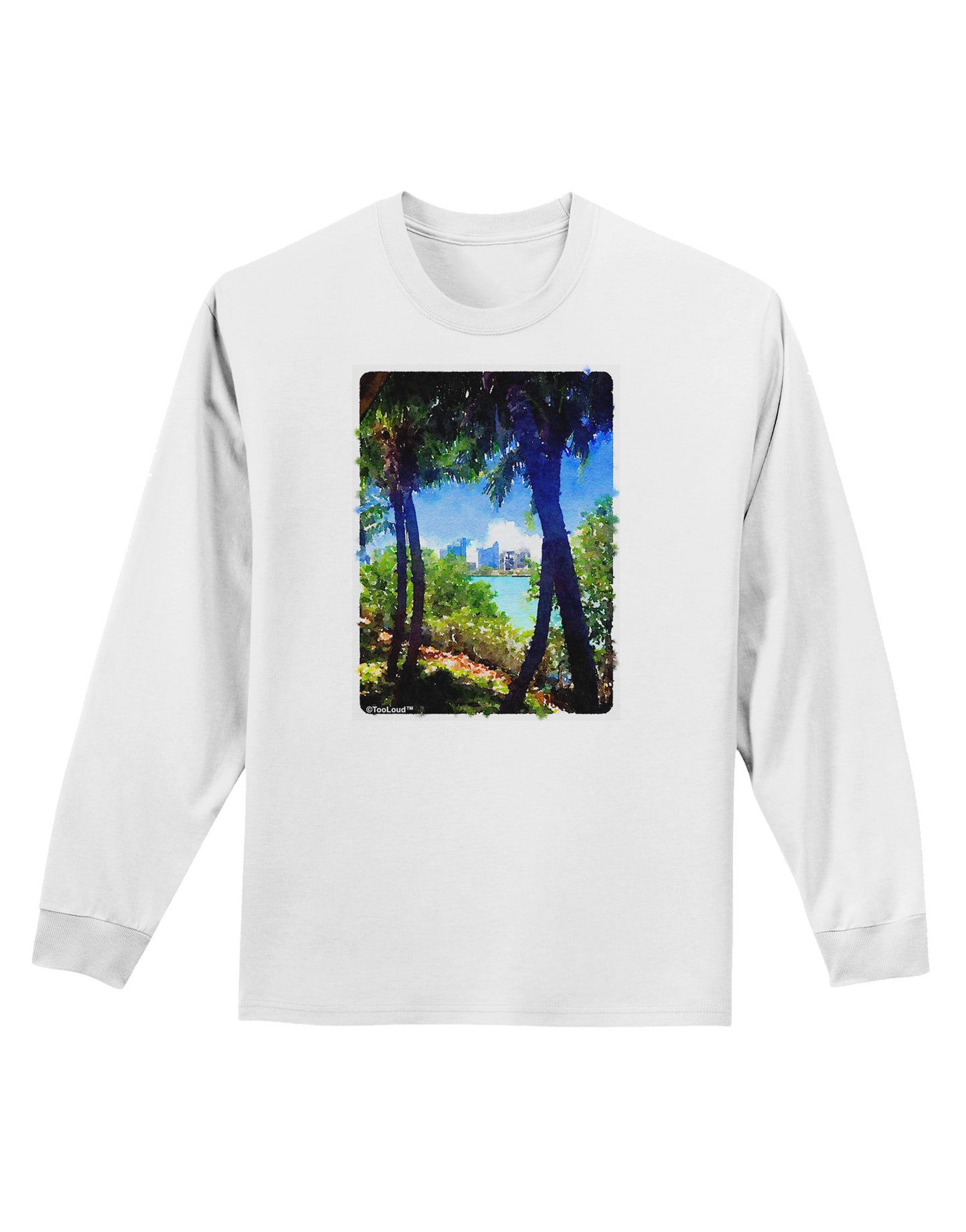 Tropical Skyline Adult Long Sleeve Shirt-Long Sleeve Shirt-TooLoud-White-Small-Davson Sales