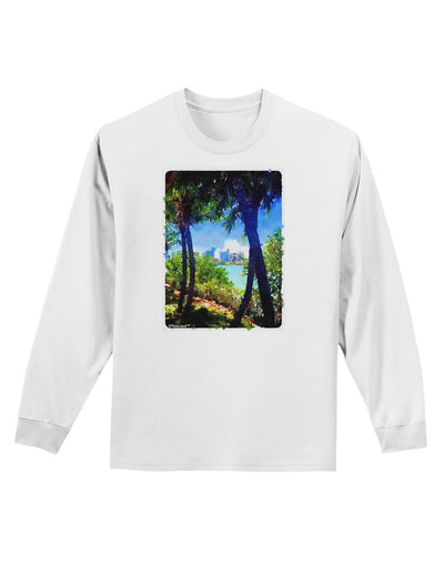 Tropical Skyline Adult Long Sleeve Shirt-Long Sleeve Shirt-TooLoud-White-Small-Davson Sales