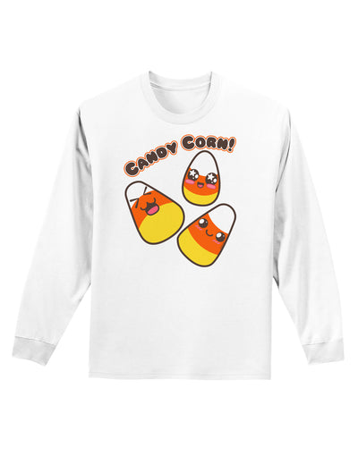 Cute Kawaii Candy Corn Halloween Adult Long Sleeve Shirt-Long Sleeve Shirt-TooLoud-White-Small-Davson Sales