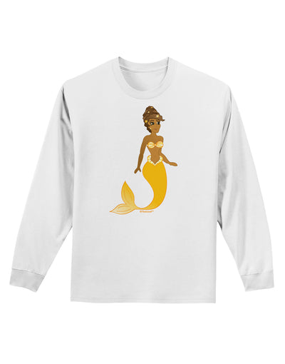 Mermaid Design - Yellow Adult Long Sleeve Shirt-Long Sleeve Shirt-TooLoud-White-Small-Davson Sales