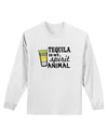 Tequila Is My Spirit Animal Adult Long Sleeve Shirt-Long Sleeve Shirt-TooLoud-White-Small-Davson Sales