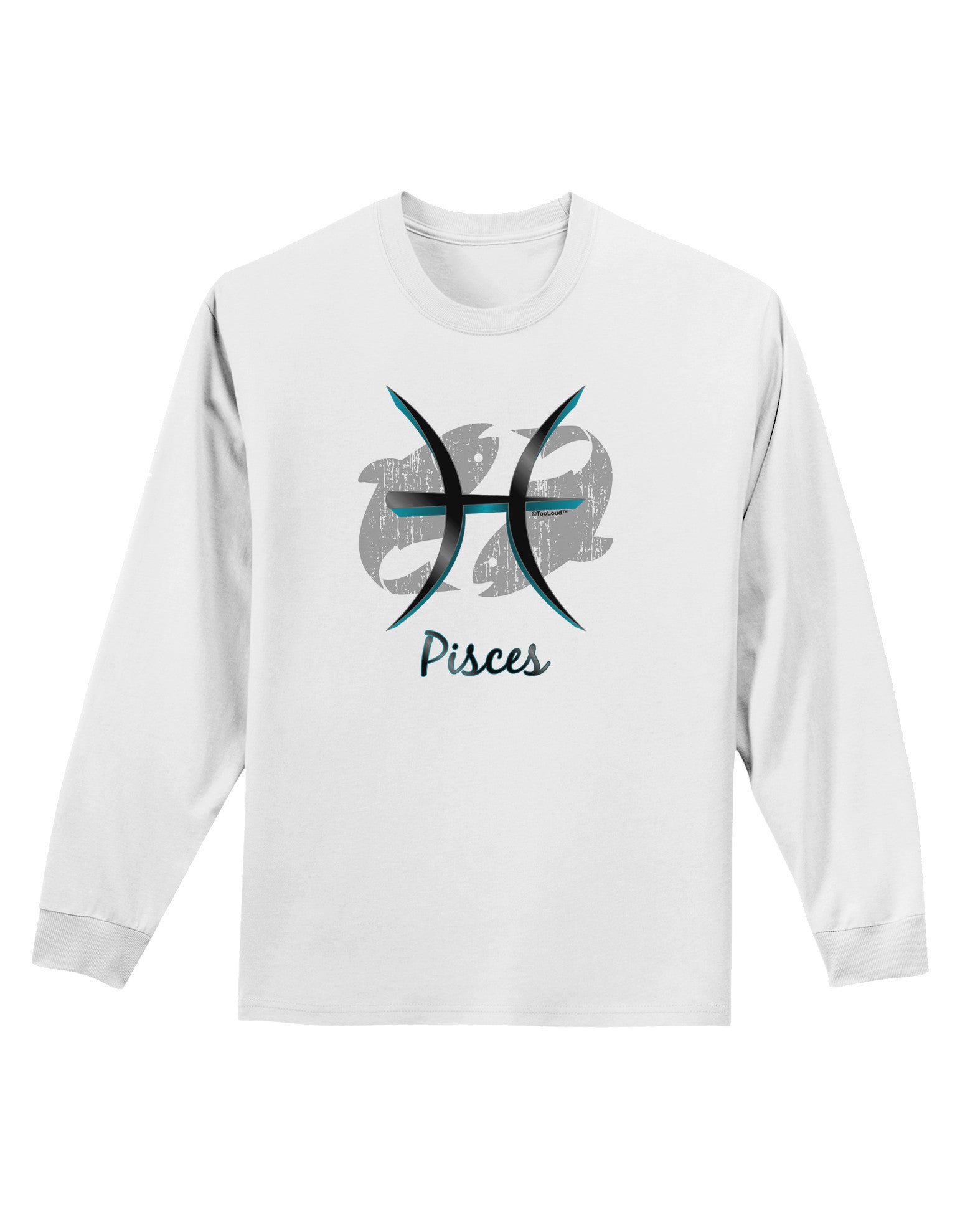 Pisces Symbol Adult Long Sleeve Shirt-Long Sleeve Shirt-TooLoud-White-Small-Davson Sales