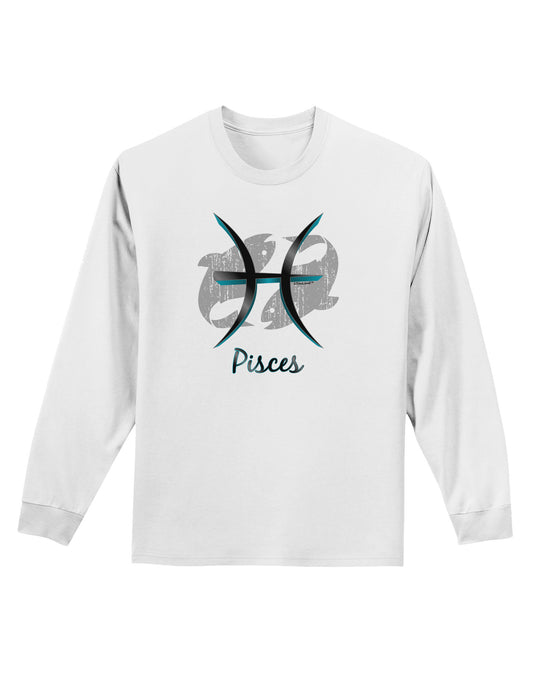 Pisces Symbol Adult Long Sleeve Shirt-Long Sleeve Shirt-TooLoud-White-Small-Davson Sales