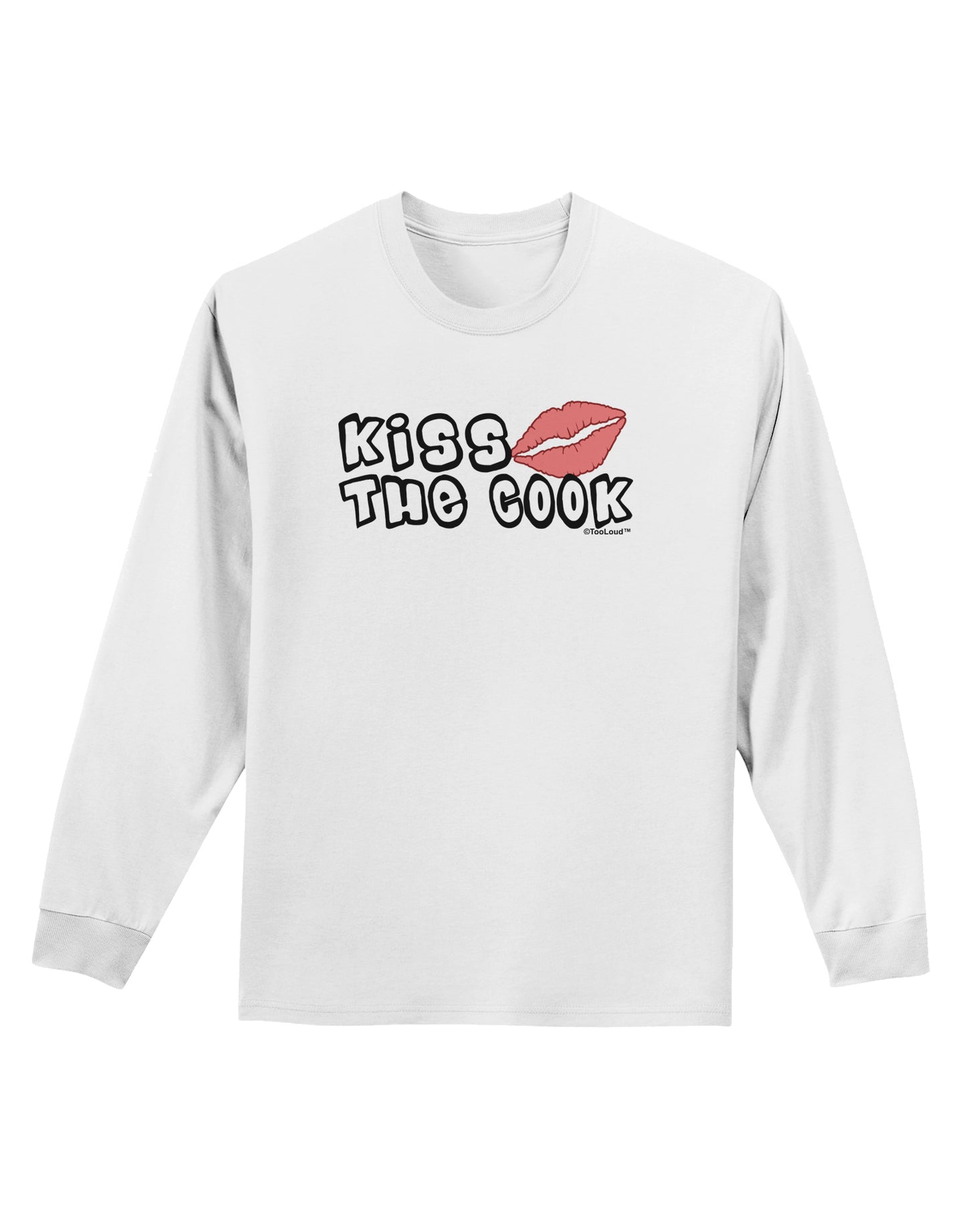 Kiss the Cook With Lips Adult Long Sleeve Shirt by TooLoud-Long Sleeve Shirt-TooLoud-White-Small-Davson Sales