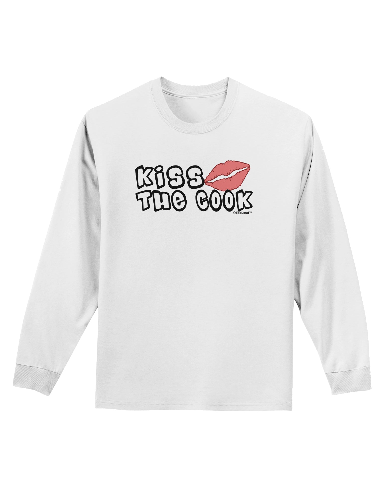 Kiss the Cook With Lips Adult Long Sleeve Shirt by TooLoud-Long Sleeve Shirt-TooLoud-White-Small-Davson Sales