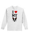 I Heart My Boston Terrier Adult Long Sleeve Shirt-Long Sleeve Shirt-TooLoud-White-Small-Davson Sales