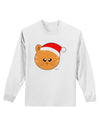 Cute Christmas Cat Santa Hat Adult Long Sleeve Shirt-Long Sleeve Shirt-TooLoud-White-Small-Davson Sales