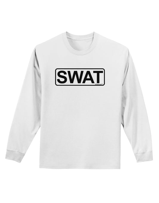 SWAT Team Logo - Text Adult Long Sleeve Shirt by TooLoud-Long Sleeve Shirt-TooLoud-White-Small-Davson Sales