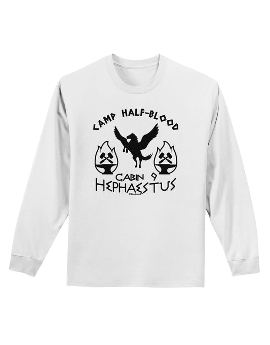 Cabin 9 Hephaestus Half Blood Adult Long Sleeve Shirt-Long Sleeve Shirt-TooLoud-White-Small-Davson Sales