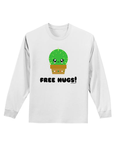 Cute Cactus - Free Hugs Adult Long Sleeve Shirt - Davson Sales