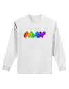 LGBT Ally Rainbow Text Adult Long Sleeve Shirt by TooLoud-Long Sleeve Shirt-TooLoud-White-Small-Davson Sales