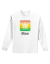 iBlaze Logo - Marijuana Leaf Adult Long Sleeve Shirt-Long Sleeve Shirt-TooLoud-White-Small-Davson Sales