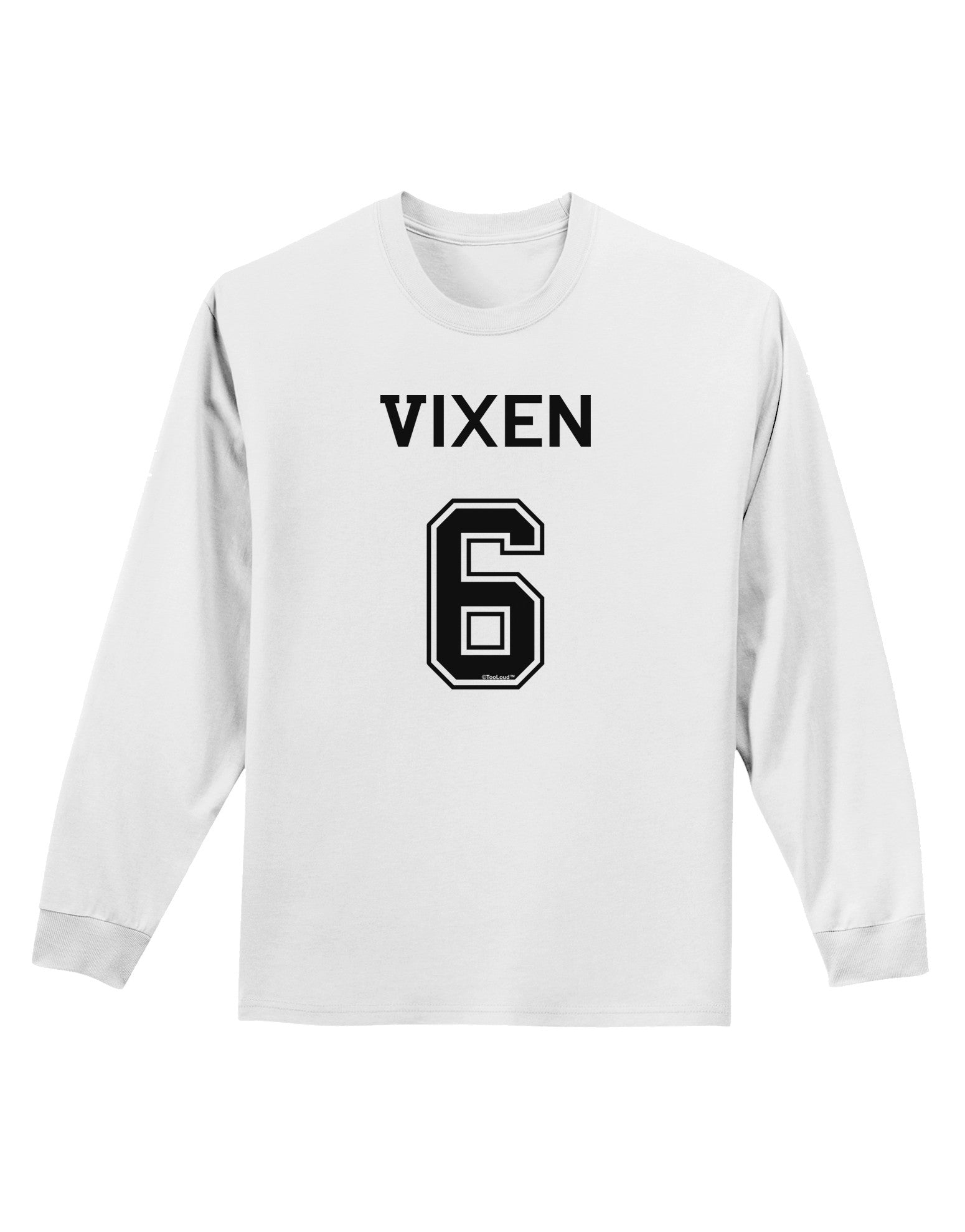 Reindeer Jersey - Vixen 6 Adult Long Sleeve Shirt-Long Sleeve Shirt-TooLoud-White-Small-Davson Sales