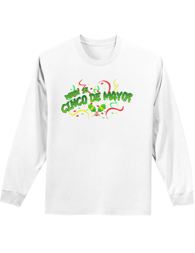 When is Cinco de Mayo? Adult Long Sleeve Shirt-Long Sleeve Shirt-TooLoud-White-Small-Davson Sales