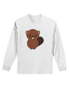 Cute Beaver Adult Long Sleeve Shirt-Long Sleeve Shirt-TooLoud-White-Small-Davson Sales