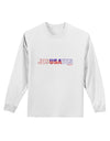 JesUSAves - Jesus Saves USA Design Adult Long Sleeve Shirt by TooLoud-Long Sleeve Shirt-TooLoud-White-Small-Davson Sales