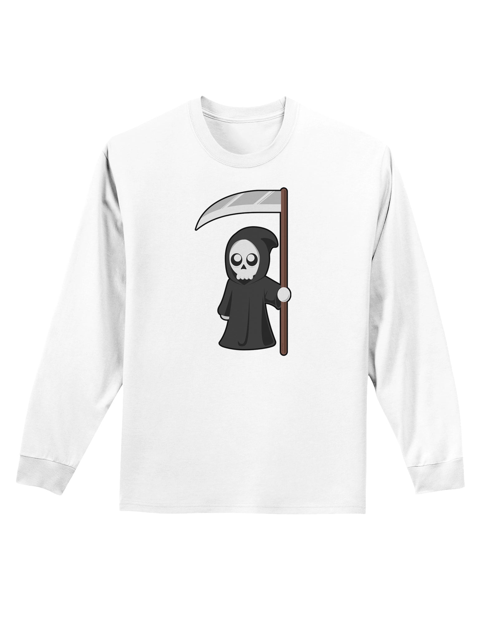 Cute Grim Reaper - Halloween Adult Long Sleeve Shirt-Long Sleeve Shirt-TooLoud-White-Small-Davson Sales