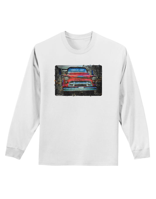 TooLoud Vintage Truck Watercolor Adult Long Sleeve Shirt-Long Sleeve Shirt-TooLoud-White-Small-Davson Sales