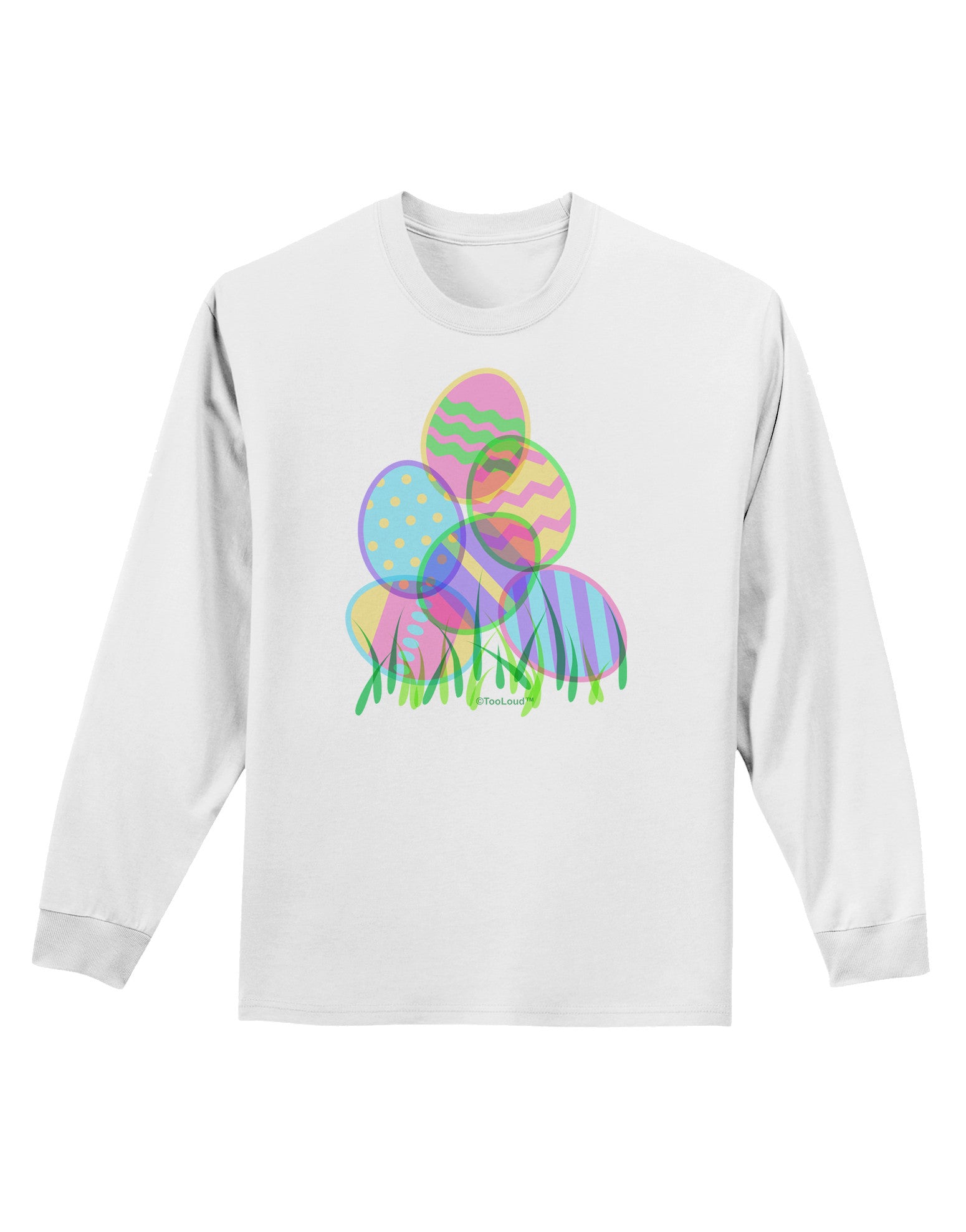 Gel Look Easter Eggs Adult Long Sleeve Shirt-Long Sleeve Shirt-TooLoud-White-Small-Davson Sales