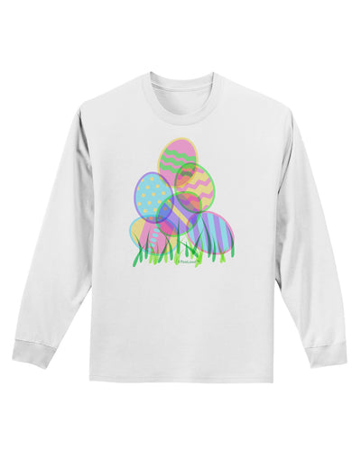 Gel Look Easter Eggs Adult Long Sleeve Shirt-Long Sleeve Shirt-TooLoud-White-Small-Davson Sales