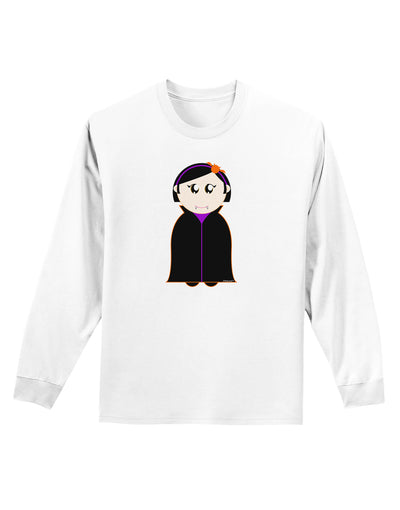 Cute Vampire Girl Halloween Adult Long Sleeve Shirt-Long Sleeve Shirt-TooLoud-White-Small-Davson Sales