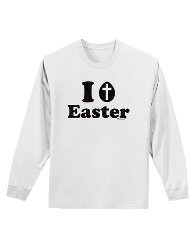 I Egg Cross Easter -Black Glitter Adult Long Sleeve Shirt by TooLoud-Long Sleeve Shirt-TooLoud-White-Small-Davson Sales